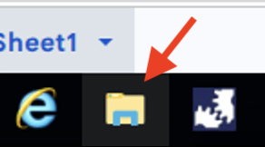 Arrow pointing to file explorer